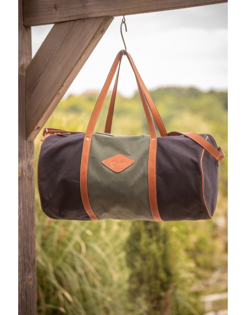 Canvas Bowl Bag Large Model - Khaki & Black