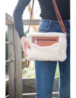 Pochette Emilie - Écru & Cognac