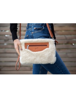 Pochette Emilie - Écru & Cognac