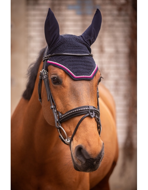 Diamant Fly Veil - Navy & Fuchsia