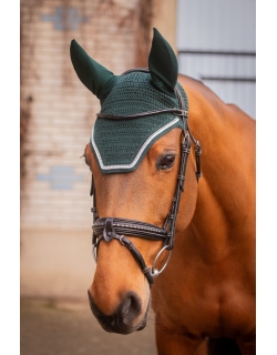 Diamant Fly Veil - Forest Green & White