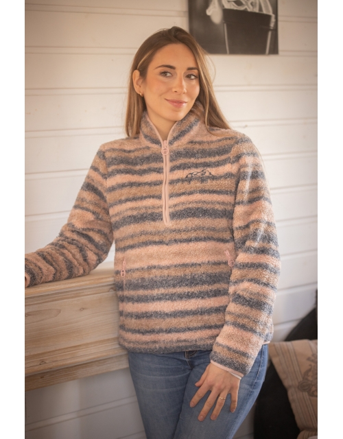 PL-Opaline Fleece Jacket - Pink & Grey