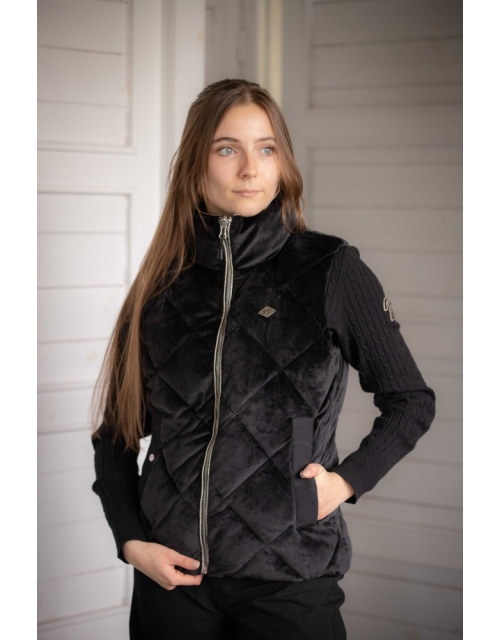PL-Chouki Reversible Sleeveless Puffer Jacket - Black