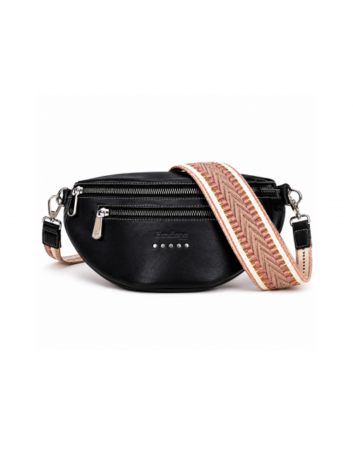 Double Zip Belt Bag - Black