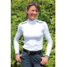 polo de concours Bruges blanc galons marine Pénélope Leprevost
