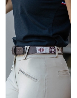 Pearl belt - Havana & pink
