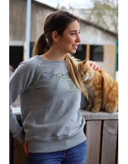 Sweat Chloé - Gris chiné & jaune