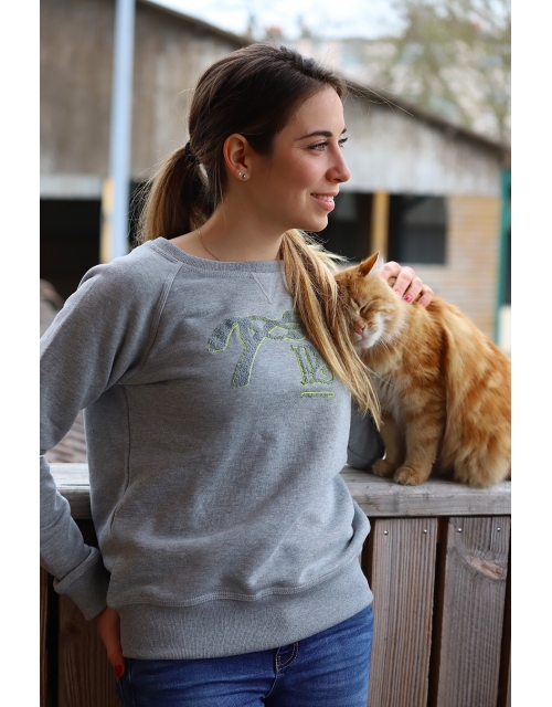 Sweat Chloé - Gris chiné & jaune