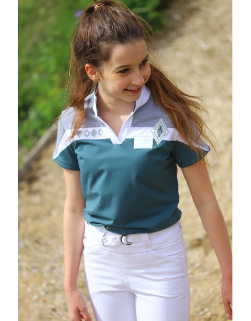 Indy polo shirt peacock blue - Junior