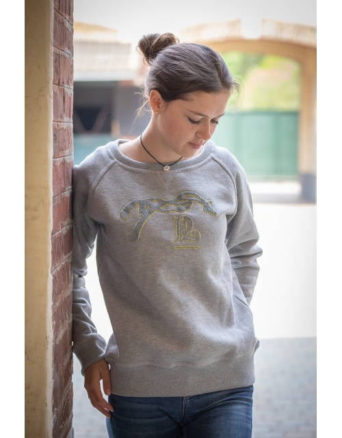 Sweat Chloé Gris chiné & jaune - Junior