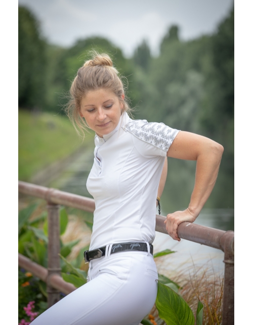 Anaïs short sleeves competition polo shirt - White