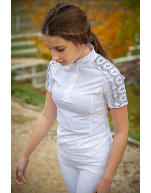 Anaïs competition polo shirt with short sleeves white - Junior