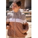 Celecce windbreaker - Caramel & Grey