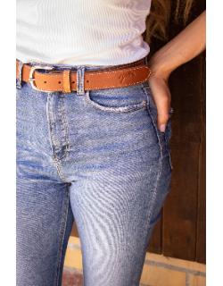 Ceinture Initial - Cognac