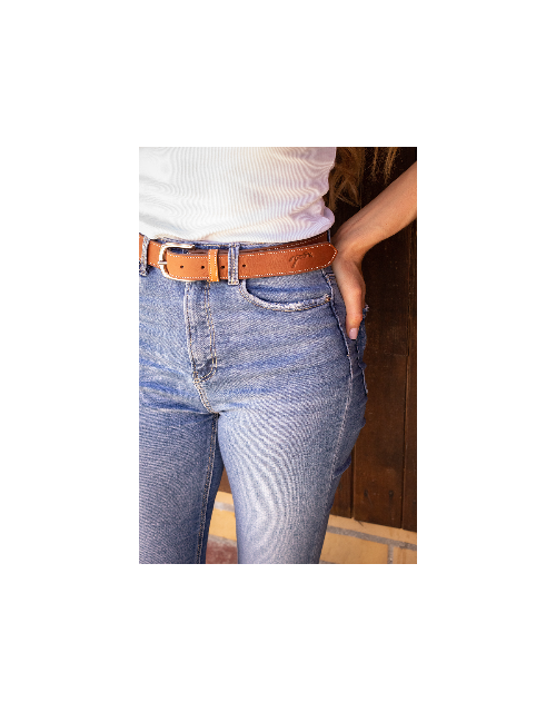 Ceinture Initial - Cognac