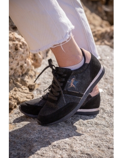 Saturne Sneakers - Black & Rose Gold