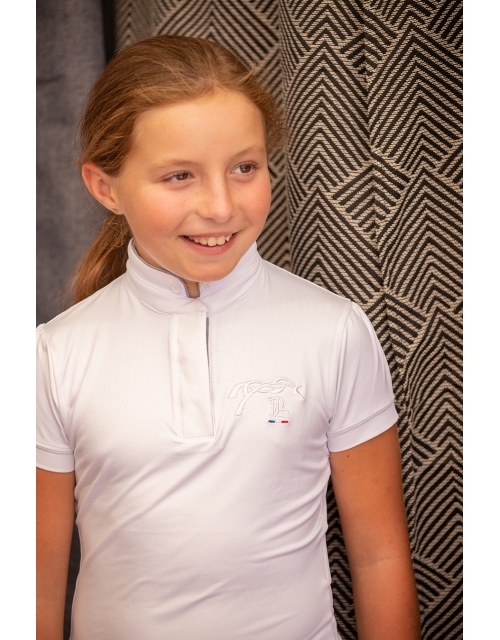 Polo de Concours Madrid Eden by Pénélope Blanc & Gris - Enfant