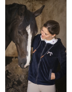 Emy Velvet Hoodie - Navy