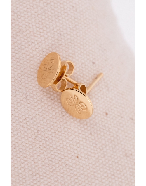 Boucles d'oreilles Poussoir Lou Arabesque - Doré