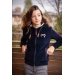 Emy Navy Velvet Hoodie - Children