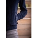 Emy Navy Velvet Hoodie - Children