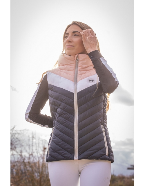 Camélia Sleeveless Jacket - Navy & Pink