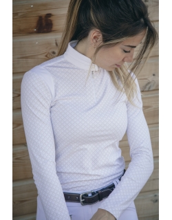 Seville Long-Sleeve Competition Polo - White