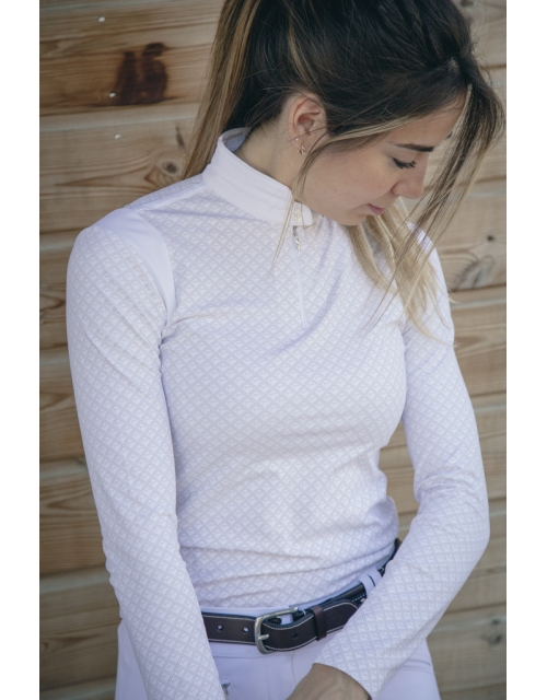 Seville Long-Sleeve Competition Polo - White
