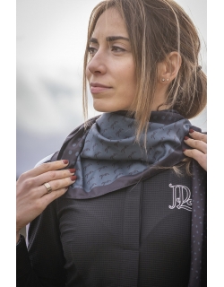 Mya Scarf - Black & Peacock Blue