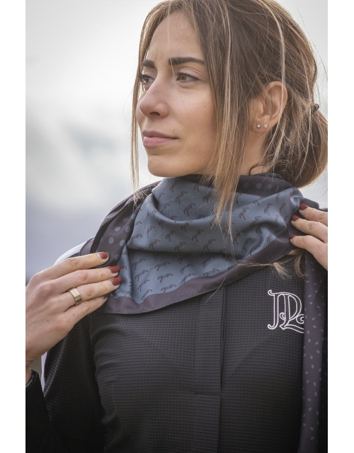 Mya Scarf - Black & Peacock Blue