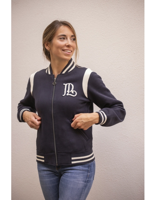 University Teddy Sweat - Navy & Off White