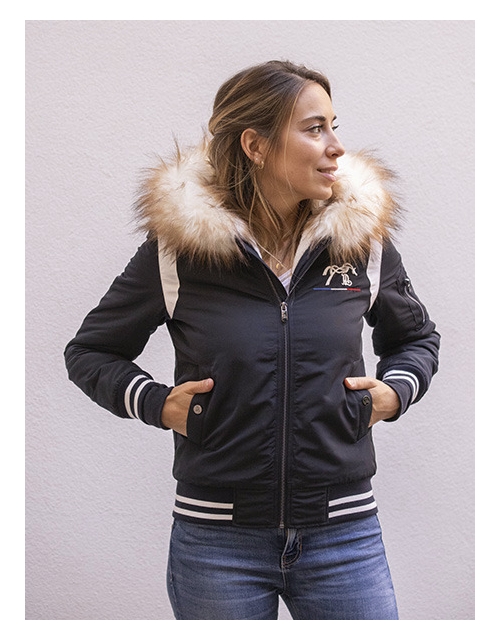 Lyon University Bombers Jacket - Navy & Off White