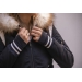 Lyon University Bombers Jacket - Navy & Off White