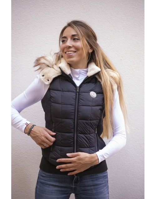 New Roge Sleeveless Jacket - Black Glitter