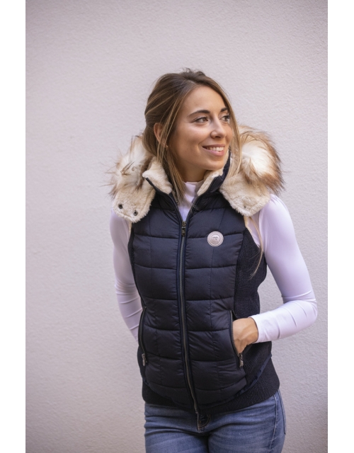 New Roge Sleeveless Jacket - Navy Glitter