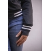 Lyon University Bombers Jacket - Navy & Off White