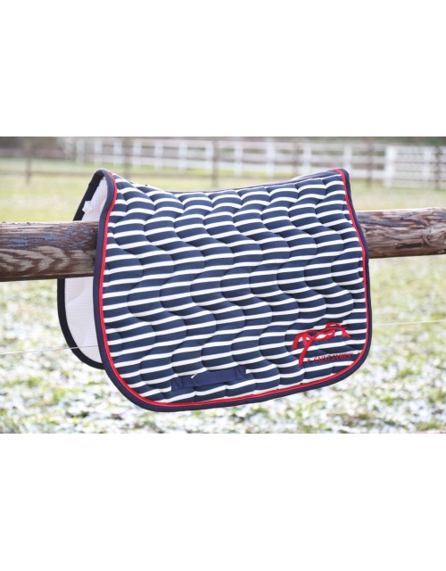 SAINT JAMES x Pénélope Collections Saddle Pad - Navy & Ecru