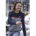 SAINT JAMES x Pénélope Collections Maëlle Pullover - Navy Ecru & Red