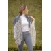 Alix Stole - Blue Grey & Ecru