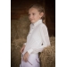 White Long Sleeve Las Honey Show Polo Shirt - Children
