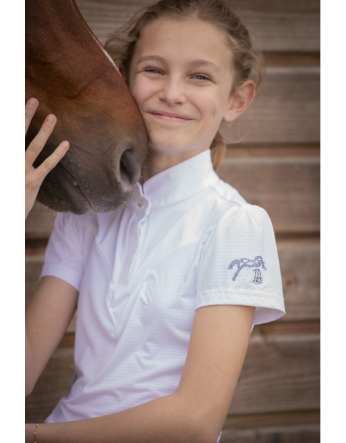 Polo de Concours Moon Mesh Blanc - Enfant