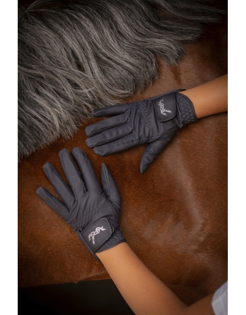 Eden by Pénélope Prisma Strass Gloves Navy - Children